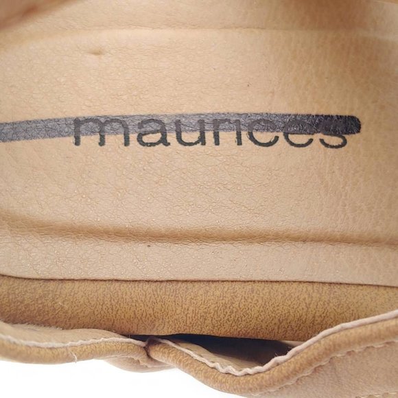 Maurices Womens Francesca Ghille Sandals Brown Wedge Heel Back Zip Platform 7M - Picture 10 of 11